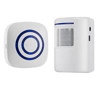 Motion Sensor Door Chime for Business, Outdoor Doorbell Kit Wireless Driveway Alert: Infrared Motion Sensor Chime with 1 Plug-in Receiver and 1 PIR Motion Sensor Detector Alert - LED Indicators