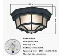 Motion Sensor Flush Mount Ceiling Light, Cast Aluminum Construction, Frosted Glass, Outdoor Lighting Fixtures, Easy Installation, Durable