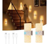 Motion Sensor Indoor Light, Two Thousand Six Hundred mAh Rechargeable Wall Sconce, Dimmable Zero to Eighty Lumen, Three Colors, Always-On and Dusk to Dawn Mode, Wireless LED Night Light, Marble