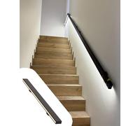 Motion Sensor LED Light Staircase Handrail for Safe Night Use, Matte Aluminum Stair Corridors Hallways Bannister Kit, 3 4 5 6 10 12 14 20ft(Right,3ft/90cm)