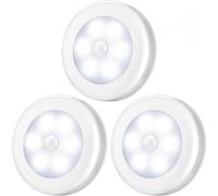 Motion Sensor LED Lights Battery-Powered Indoor Outdoor White Easy Install