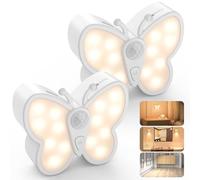 Motion Sensor Light, Rechargeable Butterfly Night Light with Auto/ON/Off and Removable Magnet, Stick on Lights for Kids, Bedroom, Stair, Hallway