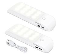 Motion Sensor Lights Indoor,2pcs Sensor Lights Indoors Cupboard Lights with 3 Modes, Stick-On Cupboard Light with Magnetic Strips for Wardrobe, Bedroom, Stair, Cabinet, Kitchen, Hallway