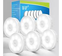 Motion Sensor Lights Indoor, 6 Pack Cupboard Lights, Stair Lights Night Lights, 3 Modes USB Charging Wall Lights, Magnetic Sensor Lights Indoors for Kitchen Stair Closet Under Cabinet