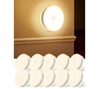 Motion Sensor Lights Indoor, Double-Sided Glow Stair Lights, Rechargeable Type-C, Cupboard Light with Dual Modes, Magnetic Adsorption, Hanging, 10 P Night Lights for Kitchen Stair Closet Under Cabinet