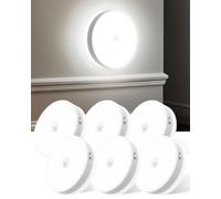 Motion Sensor Lights Indoor, Double-Sided Glow Stair Lights, Rechargeable Type-C, Cupboard Light with Dual Modes, Magnetic Adsorption, Hanging, 6 P Night Lights for Kitchen Stair Closet Under Cabinet