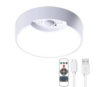 Motion Sensor Lights Indoor Rechargeable Led Battery Operated Lights with Remote, 7.5-inch 400LM Shed Lights 8000mAh Pir Ceiling Light No Electricity Light for Night Cupboard Garage Loft Porch Toilet