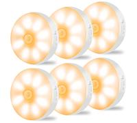 Motion Sensor Lights Indoor Rechargeable Wireless Wall Light LED Stair Night Lights Lamps with Auto/On/Off for Stairs Living Room Bathroom Corridors Closet Kitchen Under Cabinets (6000K, 6 Pack)