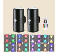 Motion Sensor Lights Indoor - Wireless Smart Rechargeable Led Night Light, Remote Control, Dynamic & Static Lighting Switching, 16 Color Sensory Stair Light, Magnetic Wall Lights for Stairway, Bedroom