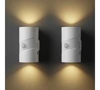 Motion Sensor Night Light, 2 Pack USB Rechargeable Hallway Lights (White)
