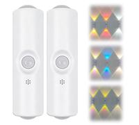 Motion Sensor Night Light, 2026 New Rechargeable Smart Led Motion Sensor Ambient Light with Colorful Gradient, Magnetic Smart Motion Sensor RGB Mood Lights for Bedroom, Hallway, Party (White, 2PCS)