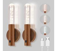 Motion Sensor Night Light, 2PCS Magnetic Cordless Wall Lights with 3 Color Modes and Adjustable Brightness, Rechargeable Wall Lights Torch Lights, Motion Sensor Light for Bedroom Hallway Stairway (4)