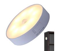 Motion Sensor Night Light - Smart Lamps With Three Lighting Modes And Strong Magnetic Suction | Rechargeable Round LED Light | For Closet, Wardrobe, Bedroom, Pla