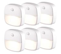 Motion Sensor Night Light, XVZ 6 Packs Battery LED Night Lights, Motion Sensor Lights Indoor for hallway, bedroom, directional light (Warm White)