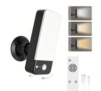 Motion Sensor Outdoor Lights,12000mAh Battery Rechargeable Outdoor Wall Lights with Remote Control,3 Modes,3 Colors（3000K~6000K),10 Brightness,Timer,80°/360°Adjustable,IP66 Waterproof Security Lights