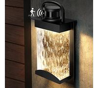 Motion Sensor Outdoor Lights, 3 Lighting Modes LED Integrated Porch Lights, 1200 Lumen Dusk to Dawn Outside Wall Light with Seeded Glass, 13W Modern Exterior Light Fixture,3000K Wall Sconce for House