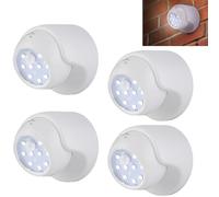 Motion Sensor PIR Light, 4 Pack Outdoor Motion Sensor Spotlights Weatherproof LED Security Lights with Sensor, Battery Operated PIR Security Light for Stair Hallway Garage Entrance