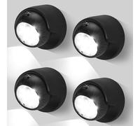 Motion Sensor PIR Light, 4PCS Outdoor Motion Sensor LED Spotlight Weatherproof LED Security Light with Motion Sensor, Battery Operated PIR Sensor Security Light for Stair Hallway Garage Entrance