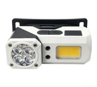 Motion Sensor Rechargeable Dual Color Headlamp, 90-Degree Rotatable USB-C Fast Charging Lightweight Water Resistant Headlight for Outdoor Camping Cycling Night Adventures