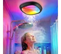 Motion Sensor Shed Lights Battery Powered, Waterproof 550LM 12000mAh USB Rechargeable Ceiling Light with Remote Wireless Bathroom Light RGB LED Garage Lighting Pir Indoor Lights for Loft Hallway Attic