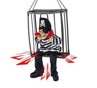 Motion Sensor Skeleton Hangable Electric Shine Prisoner Cage Ghost Skeleton