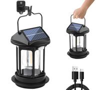 Motion Sensor Solar Security Lights Outdoor Wall Mounted,4 Modes 280lm 16 LED Waterproof IP65 2400mAh USB Powered Infrared Handheld Lamp for Front Door,Fence,Garage,Garden,Patio,Yard,decking,Camping