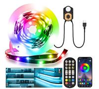 Motion Sensor Under Bed Light 9.84ft/3M, Motion Activated LED Strip Light | RF Remote | Bluetooth App | RGB Color Changing | USB 5V Dimmable TV Backlight for Bedroom, Gaming Room, Cabinet Decoration