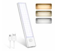 Motion Sensor Under Cabinet Light 20cm - Rechargeable Wireless LED with Tri-Colour Lighting (3000K/4000K/6000K), Ultra-Slim Magnetic USB-C Kitchen & Wardrobe Light