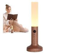 Motion Sensor Wooden Base - Magnetic Night lightT Lamp, Cordless Wall Sconce Lighting | 3000k Warm Glow Bedside Table Lamp for Bedroom Living Room Porch for Ambient Lighting Decoration Pathway