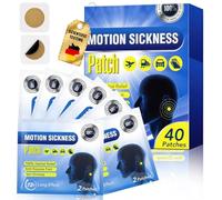 Motion Sickness Patches, 40 Count for Fast Nausea Relief, Non-Drowsy for Car, Sea & Air Travel, Discreet Behind, Ear Application, Long-Lasting Comfort