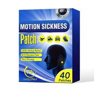 Motion Sickness Patches, Car & Sea Sickness Sticker, Anti Nausea Travel Vomiting Relief Pain Patch for Travel of Cars, Ships, Planes, Fast Acting and No Side Effects with Waterproof, 40 Patches/Box