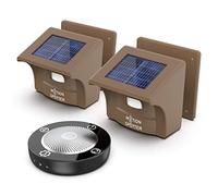 Motion Spotter - Solar Powered, Weatherproof Driveway Alarm - 800M Wireless Long Range Motion Sensor - Outdoor Security & Property Monitoring - Dark Brown