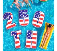 Motionchic 5 Pack Patriotic Pool Floating Letters, 250th Anniversary EVA Foam Float Boards, American Flag Pool Decor for 4th of July USA Memorial Day Independence Day Summer Beach Pools Party
