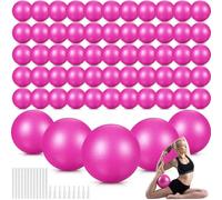 Motionchic 60 Pcs Exercise Pilates Balls Bulk, 9 Inch Core Yoga Therapy Balls for Stability Barre Training Stretching Physical Posture Training Gym Fitness Workout with Inflation Tube & Plugs