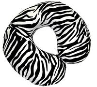 Motionperformance Essentials Colourful Funky Animal Print Soft Velour Memory Foam Travel & Support Neck Cushion Pillow (Black & White Zebra)