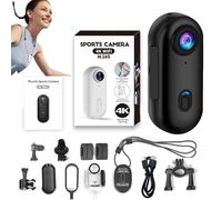 Motiontrail Camera - Nexo25 Camera, 120° Wide-Angle, Portable 4K/1080p High-Res Wearable Mini Action Cam with Magnetic Clip & Waterproof Case, 360° Rotation, for POV, Diving, Cycling (Black-4K)