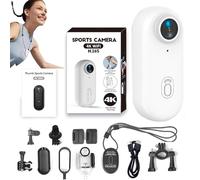 Motiontrail Camera - Nexo25 Camera, 120° Wide-Angle, Portable 4K/1080p High-Res Wearable Mini Action Cam with Magnetic Clip & Waterproof Case, 360° Rotation, for POV, Diving, Cycling (White-4k)