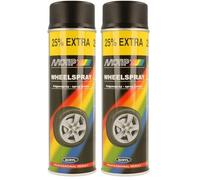 MOTIP Wheel Spray Paint - Matt Black - 500 ml (Pack of 2)