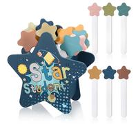 Motipuns 121pcs Back to School Star Flip Name Sticks with Storage Cup for Classroom Wood Talking Flip Name Sticks Bulk Teacher Student Grouping for Educational and Learning Classroom Supplies