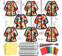 Motipuns 32 Sets Coat Suncatcher Craft Sets DIY Christian Religious VBS Lent Paper Craft Set Stained Glass Effect Tissue Paper Kit for Bible Sunday School Resurrection Summer Window Art