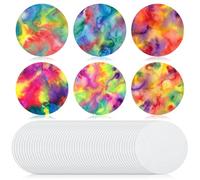 Motipuns 80 Pcs Circles Color Diffusing Paper 7.8 Inches Back to School DIY Circles Shape Color Diffusing Paper for Back to School Art Project Writing DIY Greeting Card Party Favor