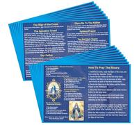 Motiskyy 100 Pcs How to Pray the Rosary Prayer Card 6 x 4 Inches Laminated Rosary Pamphlet Paper How to Pray the Rosary Booklet Catholic for Beginners Sunday School Learning(Dark Blue)