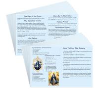 Motiskyy 100 Pcs How to Pray the Rosary Prayer Card 6 x 4 Inches Laminated Rosary Pamphlet Paper How to Pray the Rosary Booklet Catholic for Beginners Sunday School Learning (Light Blue)