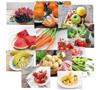 Motiskyy 12 Pcs Diversity Posters for Classroom Preschool Educational Learning Real Pictures for Daycare Home Multicultural Awareness(Fruit and Vegetable Posters Style)