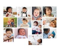 Motiskyy 12 Pcs Diversity Posters for Classroom Preschool Educational Learning Real Pictures for Daycare Home Multicultural Awareness(Infant Real Photo Poster Style)