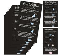 Motiskyy 200 Pcs Car Diffuser Instruction Cards 2 x 3.54 Inch Care Car Hanging Diffuser Card for Car Oil Diffuser Bottles (Black,Classic Style)