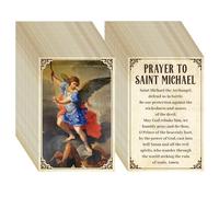 Motiskyy 200 Pieces Holy Catholic Prayer Cards for Inspirational Peace St. Religious Christian Holy Cards, Christian Gifts, 9.94 x 2.76 inches (St. Michael)