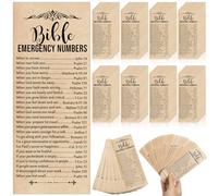 Motiskyy 200 Set Christian Bible Verse Gifts Bulk Emergency Numbers Bookmarks Religious Scripture Church Welcome Card for Sunday School Coworker Staff Boss Appreciation Gift(Retro Color)