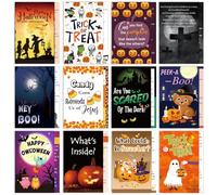 Motiskyy 240 Pcs Halloween Gospel Tract Card 12 Styles Plan of Salvation Card Pocket Holy Postcard Christian Inspirational Bible Verse Bookmark for Christian Gift Women Men Ministering Tool