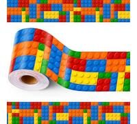 Motiskyy 65 Feet Building Block Bulletin Board Borders Colorful Blocks Bulletin Border Blackboard Straight Trim Borders Back to School Decoration for School Classroom Office and Home